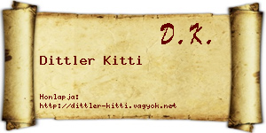 Dittler Kitti névjegykártya